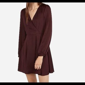 Burgundy long sleeve Express dress